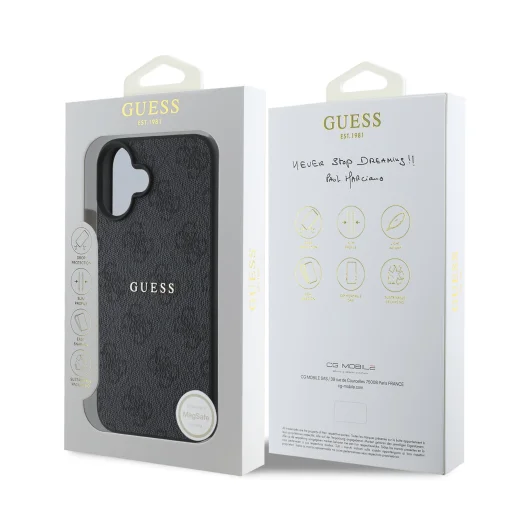 Guess PU 4G Classic Logo MagSafe puzdro pre iPhone 16 Plus čierne puzdro - 7