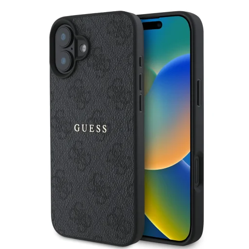Guess PU 4G Classic Logo MagSafe puzdro pre iPhone 16 Plus čierne puzdro - 1