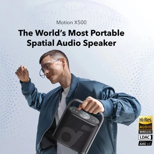 Anker - Bezdrôtový reproduktor SoundCore Motion X500 (A3131011) - Hi-Res, LDAC, priestorový zvuk, 40W, výdrž 12 hodín, IPX7, aplikácia - čierny - 3
