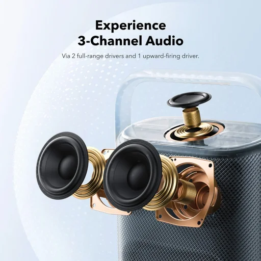 Anker - Bezdrôtový reproduktor SoundCore Motion X500 (A3131011) - Hi-Res, LDAC, priestorový zvuk, 40W, výdrž 12 hodín, IPX7, aplikácia - čierny - 5