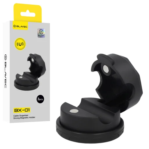 Blavec BX-01 samolepiaci klip na káble čierny - 3 kusy - 1