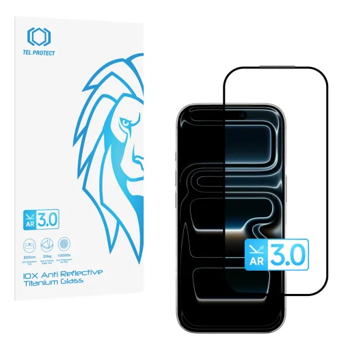 Tvrdené sklo Tel Protect 10X AR 3.0 AntiReflective Titanium na iPhone 17 Pro - 1
