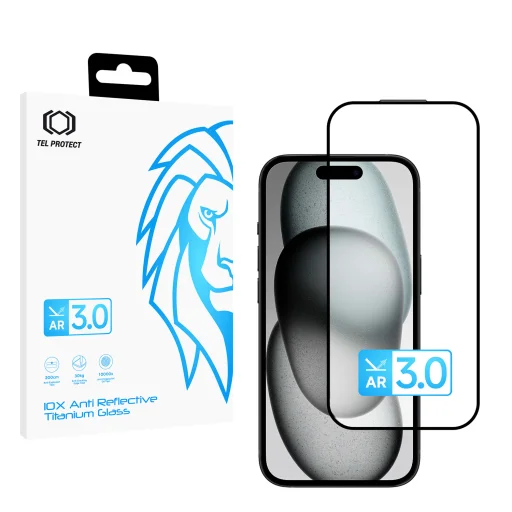 Tvrdené sklo Tel Protect 10X AR 3.0 AntiReflective Titanium na iPhone 15 - 1