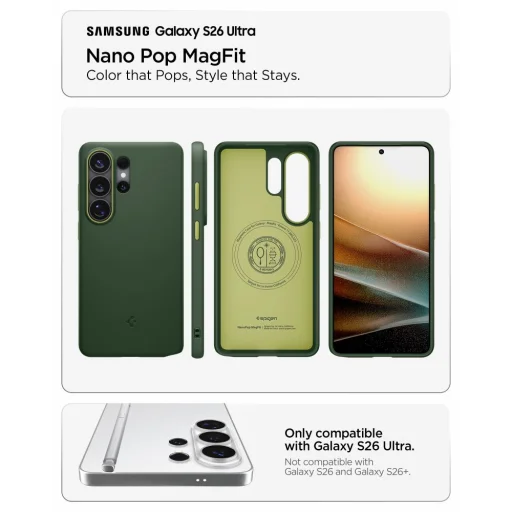 Samsung Galaxy S26 Ultra Spigen Nano Pop MagSafe puzdro Avo zelená - 8