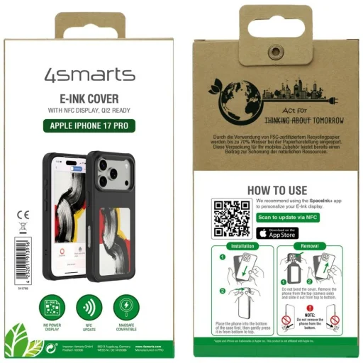 iPhone 17 Pro 4smarts E-Ink puzdro s NFC displejom a Qi2 čierne puzdro - 4