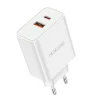JELLICO sieťová nabíjačka, multifunkčná EC02 PD, 120W, 1xUSB-C + 1xUSB QC3.0, biela thumbnail