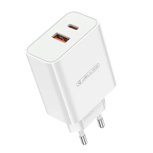 JELLICO sieťová nabíjačka, multifunkčná EC02 PD, 120W, 1xUSB-C + 1xUSB QC3.0, biela - 2