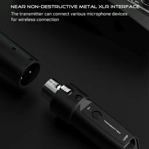 K1 súprava prevodníka z káblového na bezdrôtový mikrofón pre ručný dynamický mikrofón (1 vysielač XLR + 1 prijímač 6,35 JACK) - 4