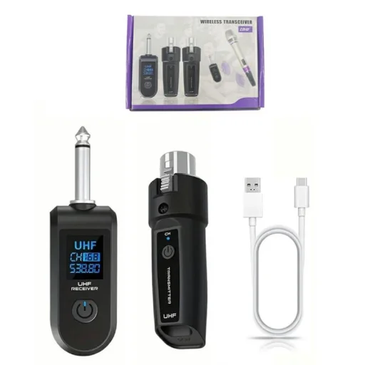 K1 súprava prevodníka z káblového na bezdrôtový mikrofón pre ručný dynamický mikrofón (1 vysielač XLR + 1 prijímač 6,35 JACK) - 7
