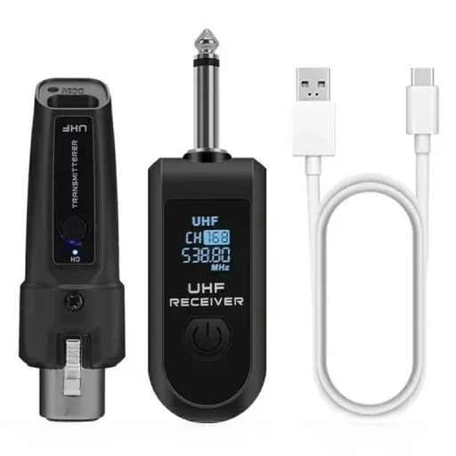 K1 súprava prevodníka z káblového na bezdrôtový mikrofón pre ručný dynamický mikrofón (1 vysielač XLR + 1 prijímač 6,35 JACK) - 1