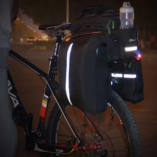 Rockbros A6-03BK taška na bicykel na zadný nosič 35 l, s rozkladacími vreckami - čierna - 4