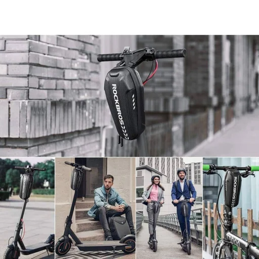 Rockbros B62 taška na bicykel na riadidlá alebo na rám, 2 l - čierna - 7