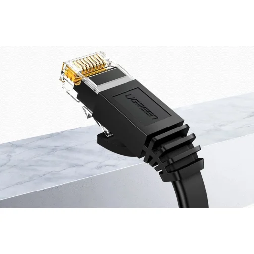 20m Fekete Cat 6 U/UTP Lan Lapos Kábel NW102 - 2