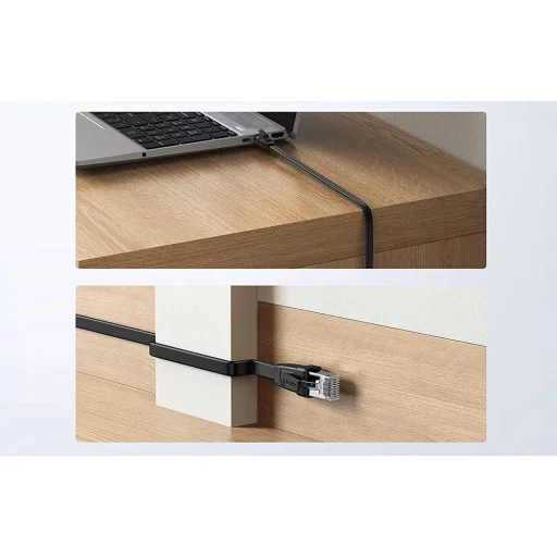 20m Fekete Cat 6 U/UTP Lan Lapos Kábel NW102 - 5