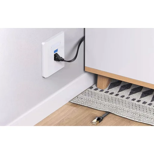 NW102 Cat 6 U/UTP LAN plochý kábel 30m čierny - 4