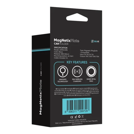OBAL:ME MagNetix Plate Bezdrôtový držiak na telefón do auta 15W čierny - 8