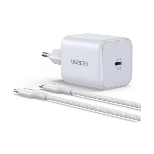 Ugreen X524 45W USB-C GaN nabíjačka biela + 1m kábel - 2