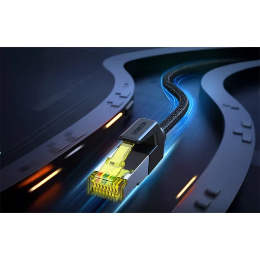 NW150 Cat 7 Ethernet kábel fonott, tiszta réz 10m fekete - 5