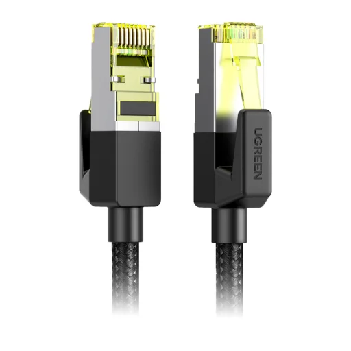 NW150 Cat 7 Ethernetový kábel opletaný, čistá meď 10m čierny - 3