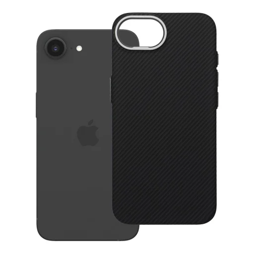 iPhone 16e / iPhone 17e puzdro Kevlar kompatibilné s MagSafe čierne puzdro - 6