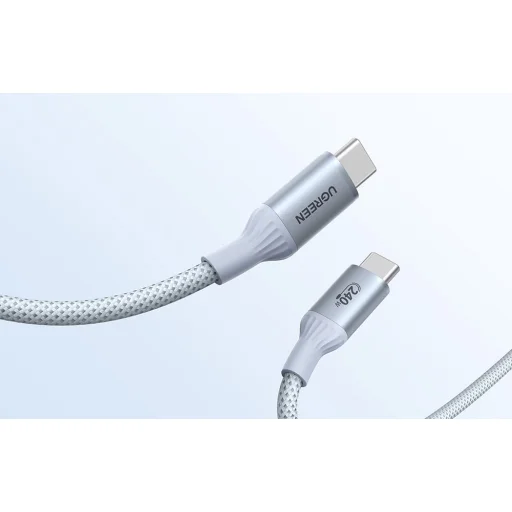 Ugreen L534 USB-C kábel 1m strieborno-biely - 4