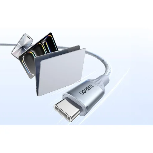 Ugreen L534 USB-C kábel 1m strieborno-biely - 6