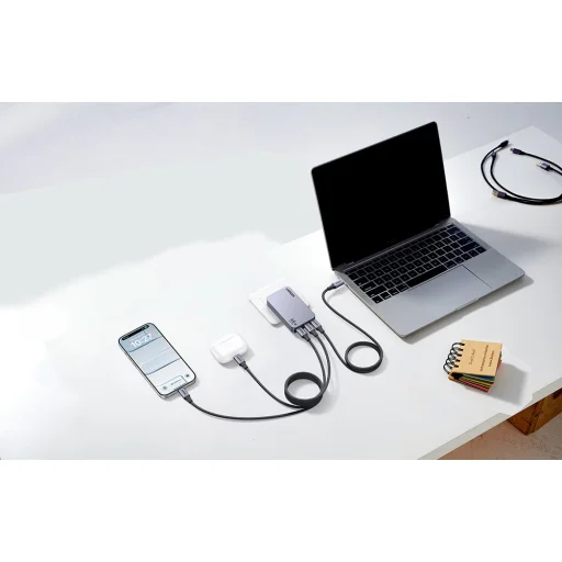 Sivý L520 USB-C magnetický kábel PD 100W - 7