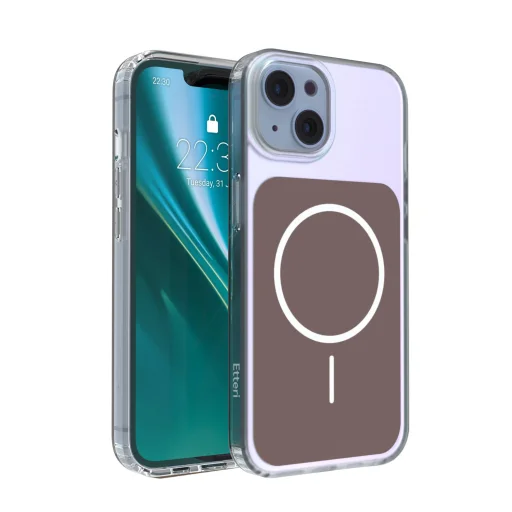 Puzdro iPhone 13 Etteri Hidden Pearl hnedé - 1