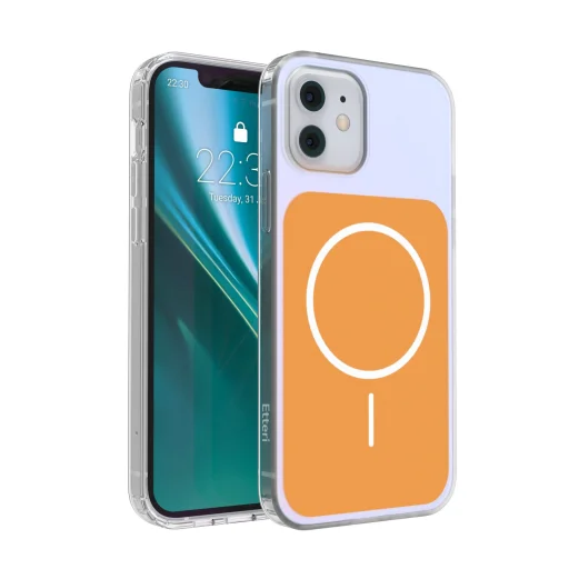 iPhone 12/12 Pro Etteri Hidden Pearl oranžové puzdro - 1