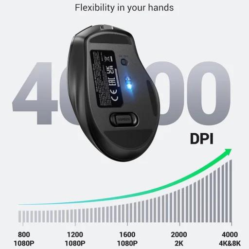 Bezdrôtová myš UGREEN MU006S (85082), 4000DPI, BT / Wi-Fi, sivá - 2