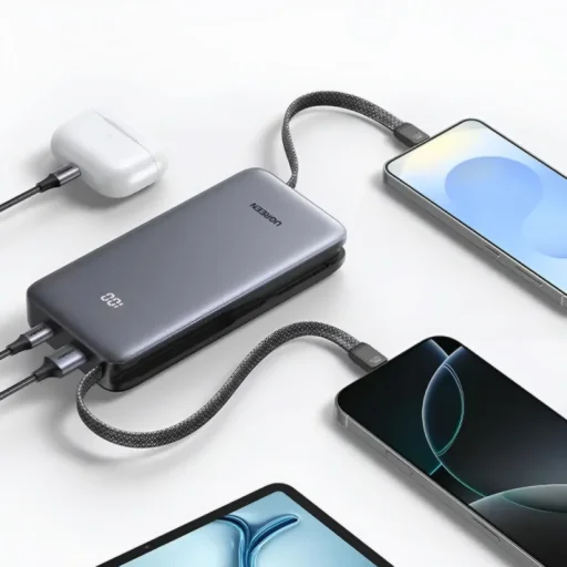 UGREEN PB528 (55985B) powerbank, 20000mAh, 30W, QC + PD, Sivá - 4