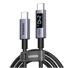 USB-C - USB-C kábel UGREEN 65866 displej, 240W, 1m, sivý