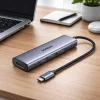 USB-C Hub UGREEN CM511 (75642), 6 az 1-ben, Szürke thumbnail