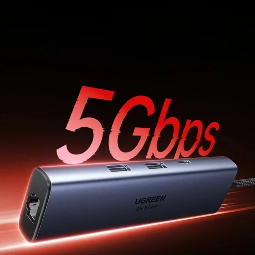 UGREEN CM512 (75643) USB-C Hub, 6in1, sivý - 4