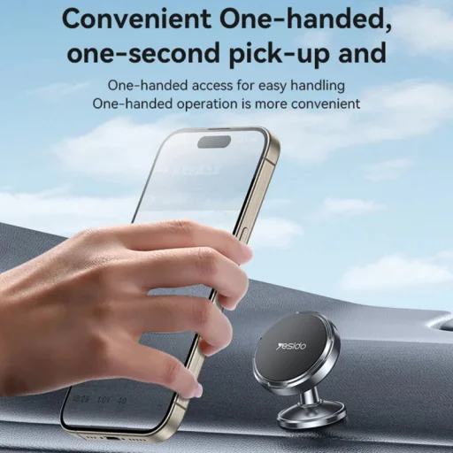 Yesido C215 magnetický držiak na telefón do auta, univerzálny, čierny - 5