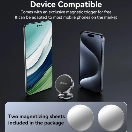 Yesido C215 magnetický držiak na telefón do auta, univerzálny, čierny - 4