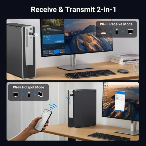 Wi-Fi adaptér UGREEN CM762 (35264), Dual Band, Wi-Fi 6, 600 Mbps, čierny - 6