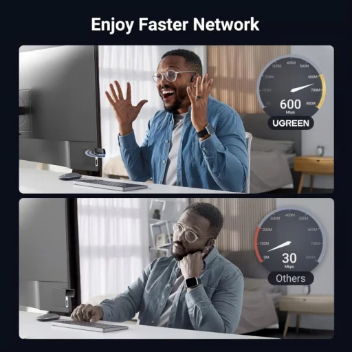 Wi-Fi adaptér UGREEN CM762 (35264), Dual Band, Wi-Fi 6, 600 Mbps, čierny - 4