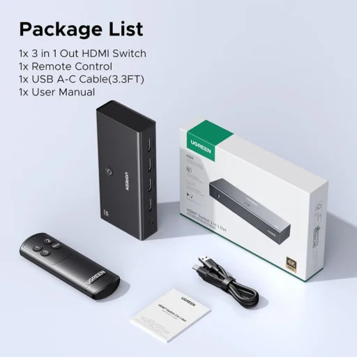 HDMI prepínač UGREEN AW504 (55857), čierny - 7