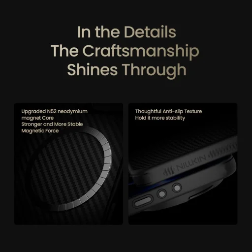 Nillkin CarboProp aramidové magnetické puzdro Xiaomi 17 Ultra čierne puzdro - 8