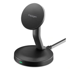 Spigen EF151MS Essential magnetická bezdrôtová nabíjačka MagSafe 15W čierna