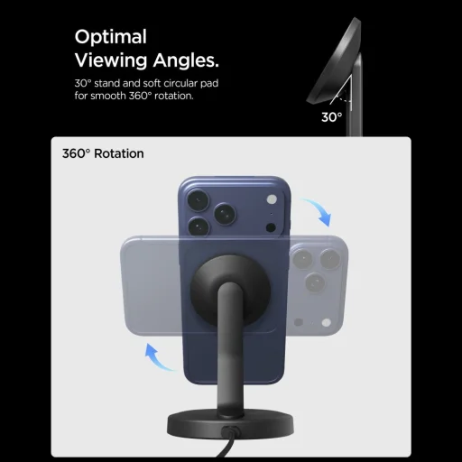 Spigen EF151MS Essential magnetická bezdrôtová nabíjačka MagSafe 15W čierna - 6