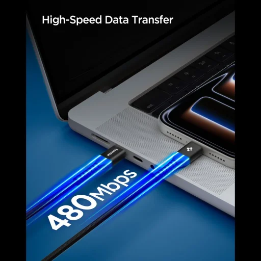 Spigen EB10010CCA Essential Type-C kábel 100W 100cm čierny - 3