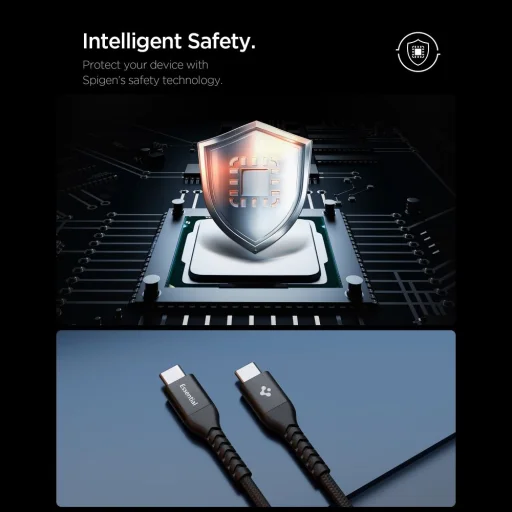 Spigen EB10010CCA Essential Type-C kábel 100W 100cm čierny - 5
