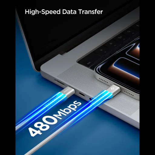 Spigen EB10010CCA Essential Type-C kábel 100W 100cm biely - 4