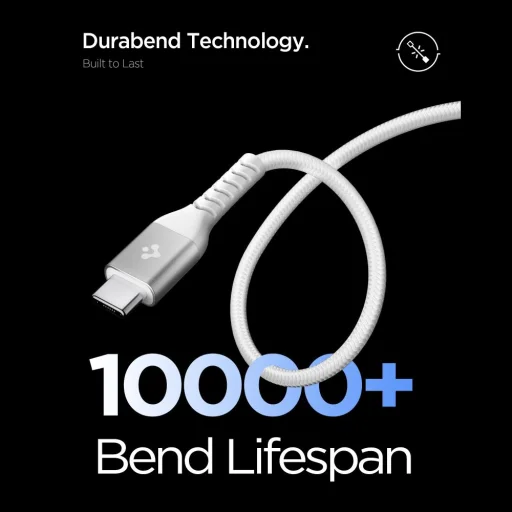 Spigen EB10010CCA Essential Type-C kábel 100W 100cm biely - 5