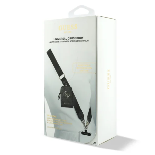 Guess Crossbody Popruh 4G Kovové Logo + Peňaženka Čierna - 6