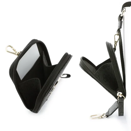 Guess Crossbody Popruh 4G Kovové Logo + Peňaženka Čierna - 4