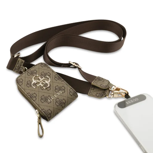Guess Crossbody PU 4G Kovové Logo + Peňaženka Hnedá - 6