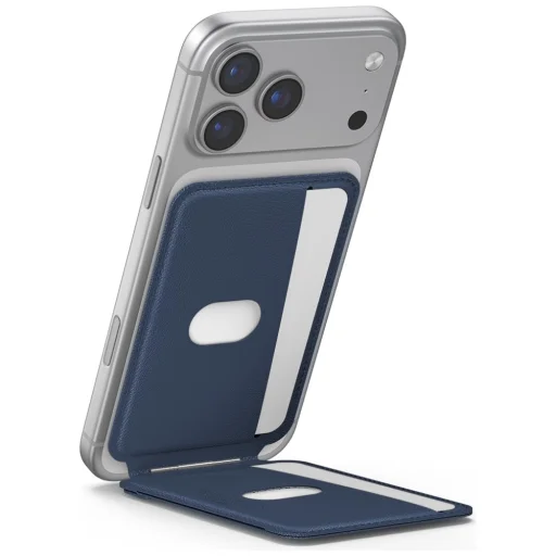 iPhone Skinarma Axis magnetický skladací stojan s držiakom na karty – modrý - 4
